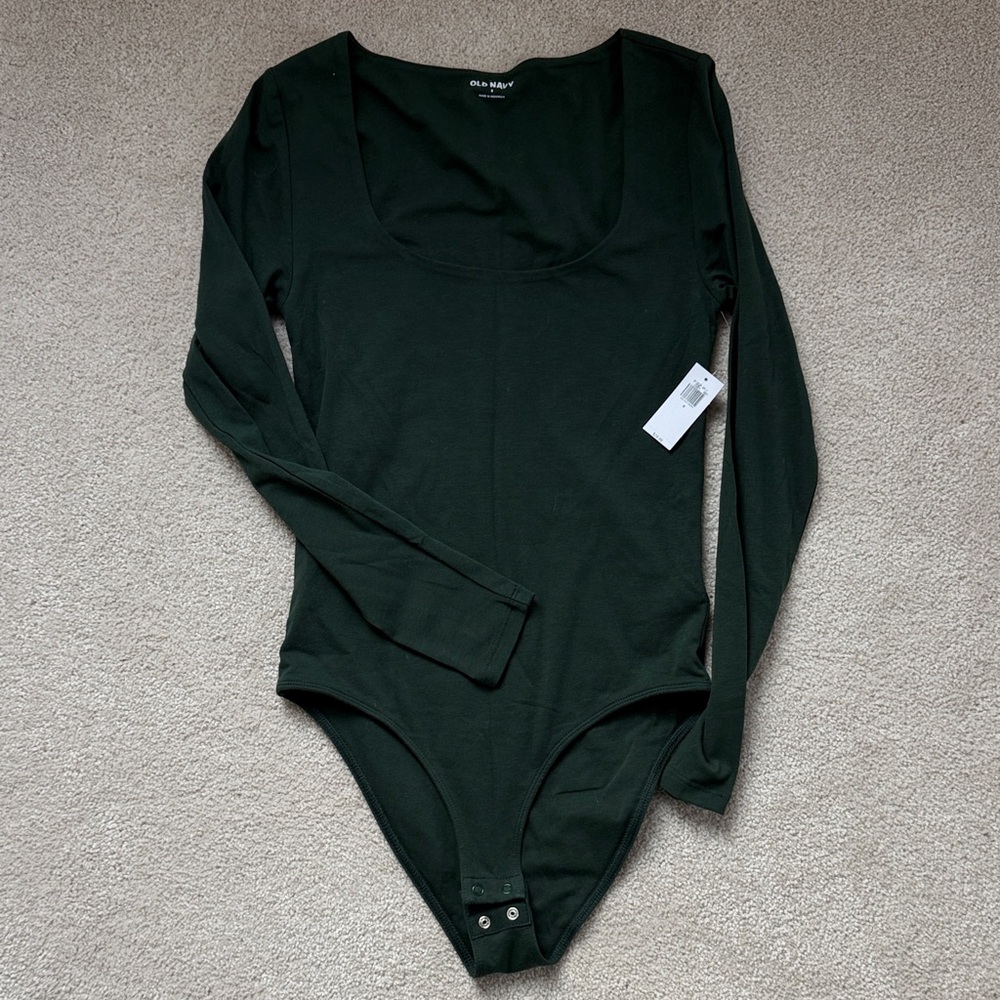 Old Navy Dark Green Long Sleeve Bodysuit